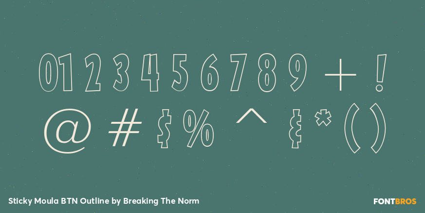 Sticky Moula BTN Outline Font Poster #1