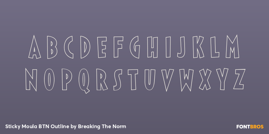 Sticky Moula BTN Outline Font Poster #2
