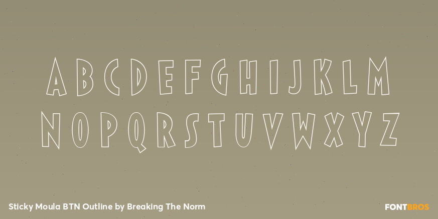 Sticky Moula BTN Outline Font Poster #3