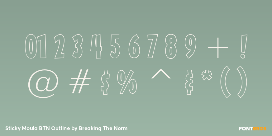 Sticky Moula BTN Outline Font Poster #4