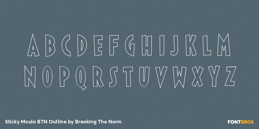 Sticky Moula BTN Outline Font Poster #1