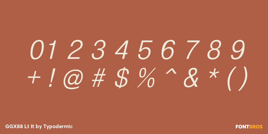 GGX88 Lt It Font Poster #1