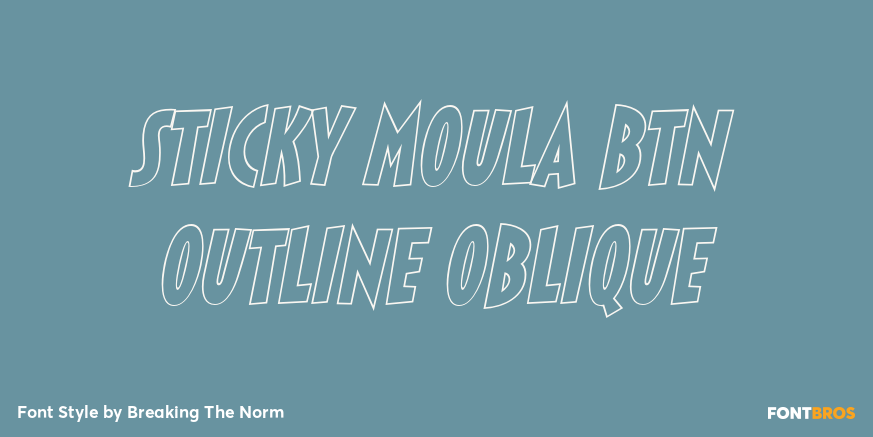 Sticky Moula BTN Outline Oblique Poster