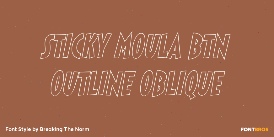 Sticky Moula BTN Outline Oblique Poster