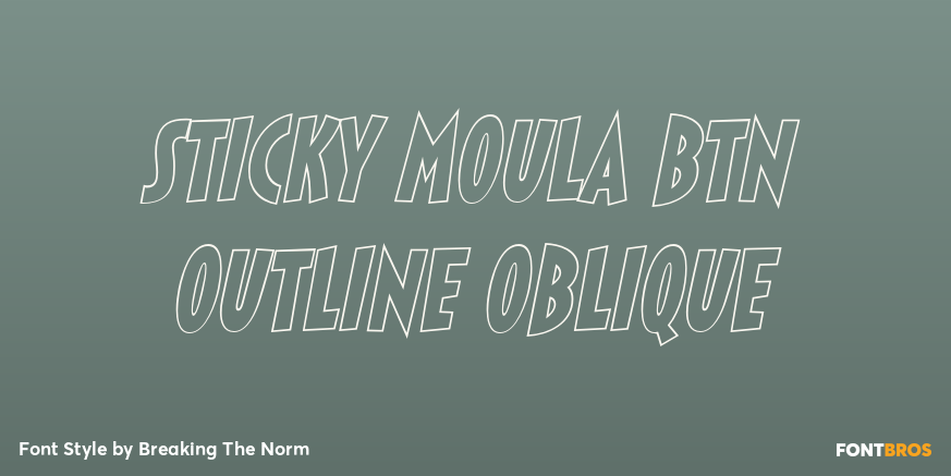 Sticky Moula BTN Outline Oblique Poster