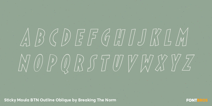 Sticky Moula BTN Outline Oblique Font Poster #1