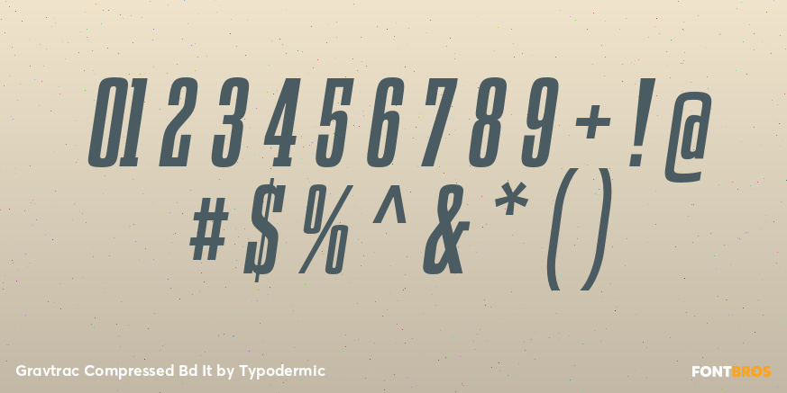 Gravtrac Compressed Bd It Font Poster #1