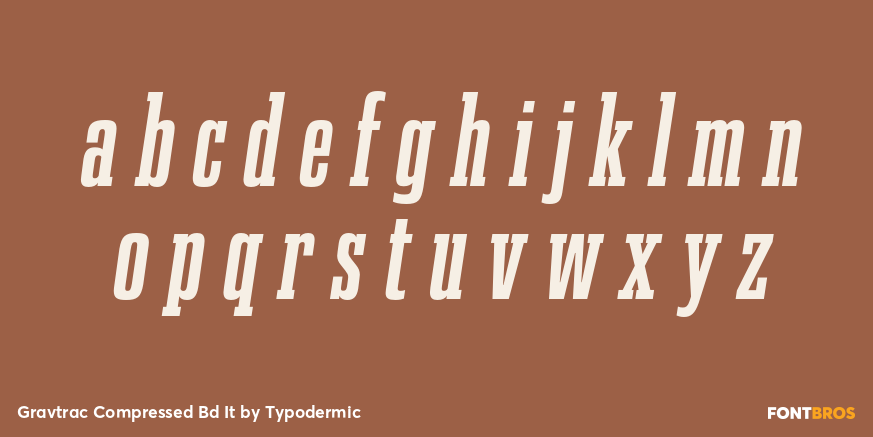 Gravtrac Compressed Bd It Font Poster #1