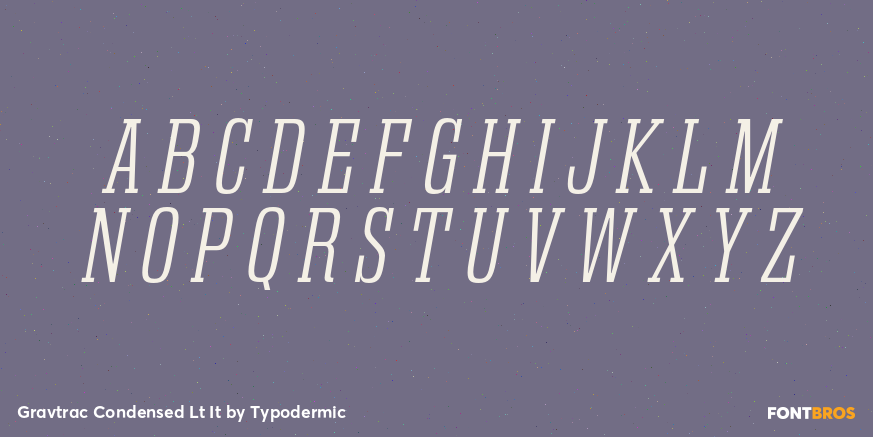 Gravtrac Condensed Lt It Font Poster #2
