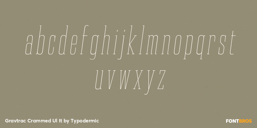 Gravtrac Crammed Ul It Font Poster #1