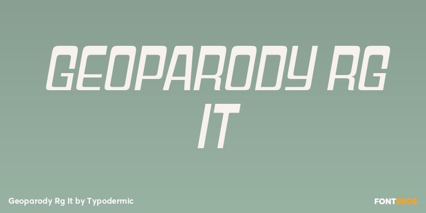 Geoparody Rg It Font Poster #1