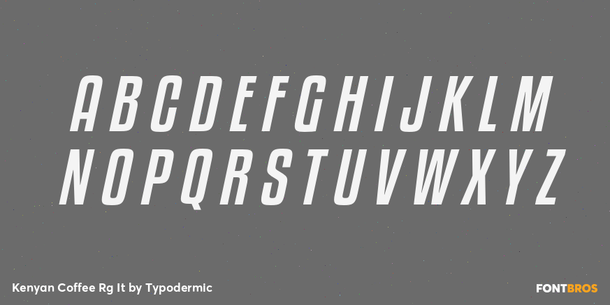 Kenyan Coffee Rg It Font Poster #2