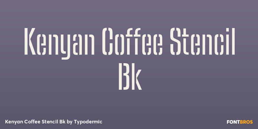 Kenyan Coffee Stencil Bk Font Poster #1