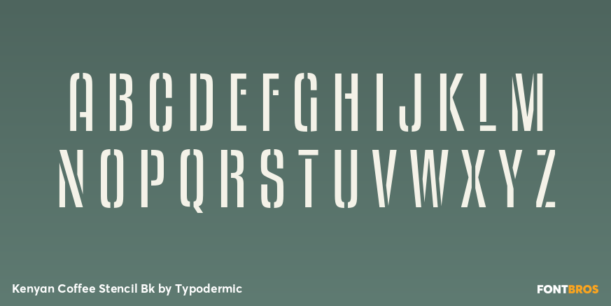 Kenyan Coffee Stencil Bk Font Poster #2