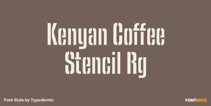 Kenyan Coffee Stencil Rg Font Poster #1