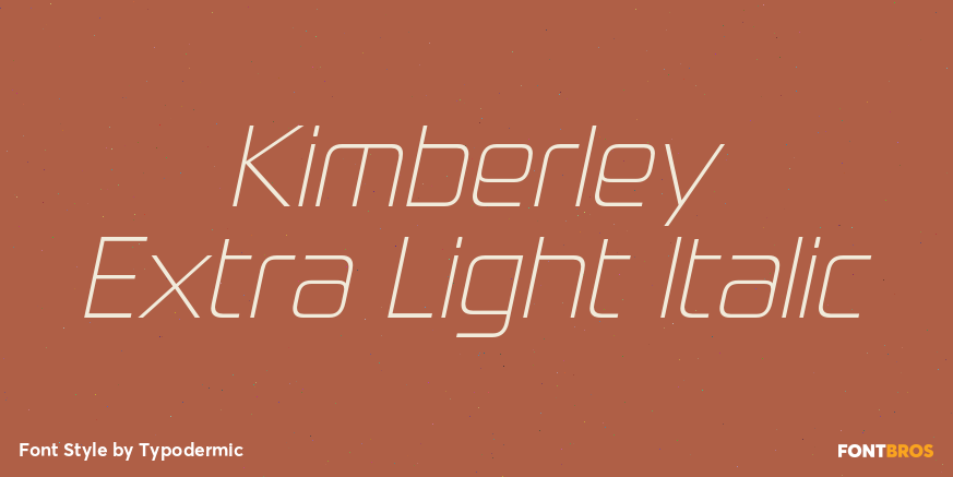 Kimberley Extra Light Italic Poster