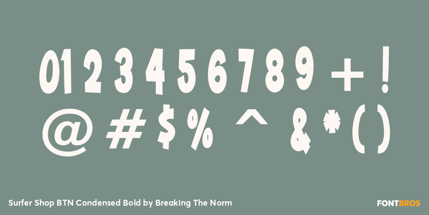 Surfer Shop BTN Condensed Bold Font Poster #1