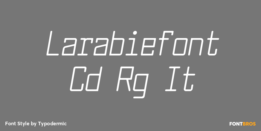 Larabiefont Cd Rg It Font Poster #1