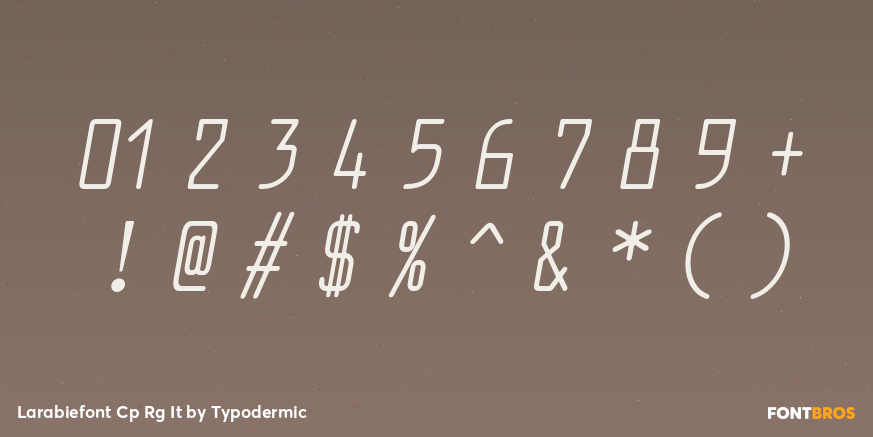 Larabiefont Cp Rg It Font Poster #4