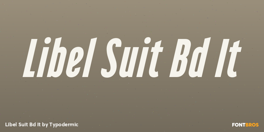 Libel Suit Bd It Font Poster #1