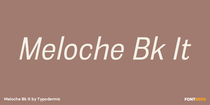 Meloche Bk It Font Poster #1