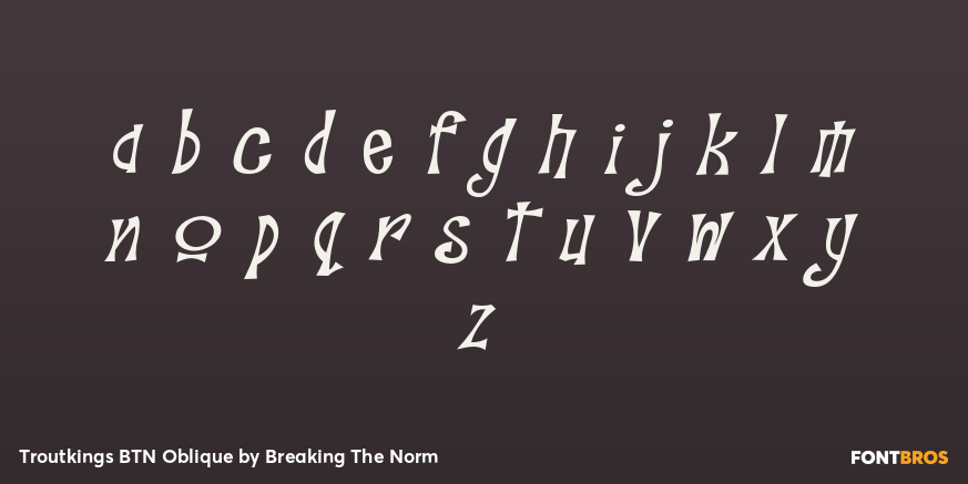 Troutkings BTN Oblique Font Poster #1