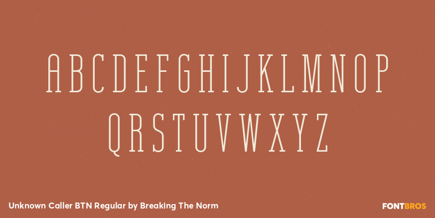 Unknown Caller BTN Regular Font Poster #2