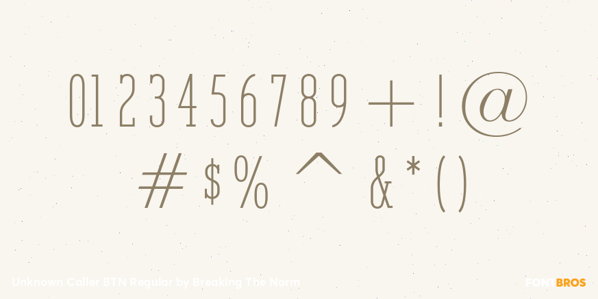 Unknown Caller BTN Regular Font Poster #4