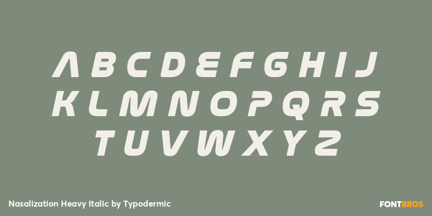 Nasalization Heavy Italic Font Poster #2