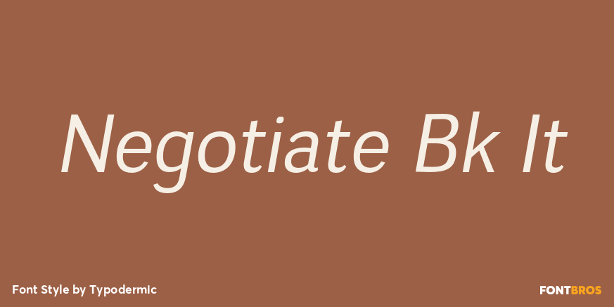 Negotiate Bk It Font Poster #1