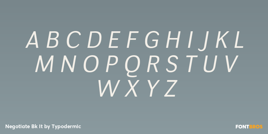 Negotiate Bk It Font Poster #2