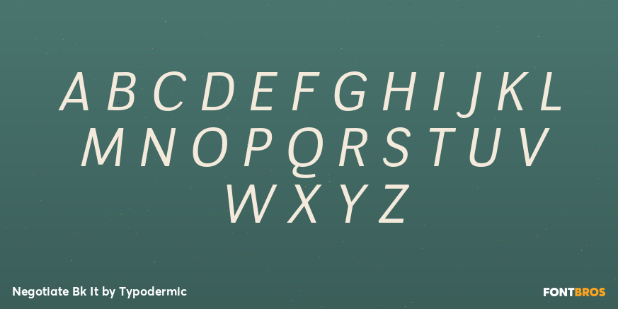 Negotiate Bk It Font Poster #1
