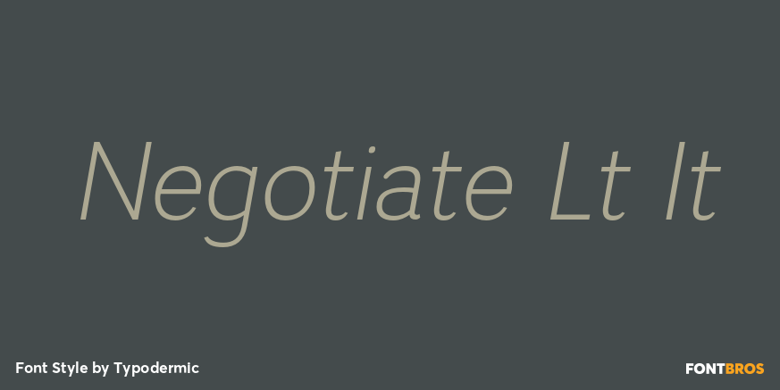 Negotiate Lt It Font Poster #1