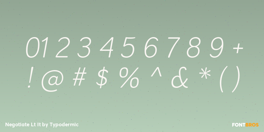 Negotiate Lt It Font Poster #1