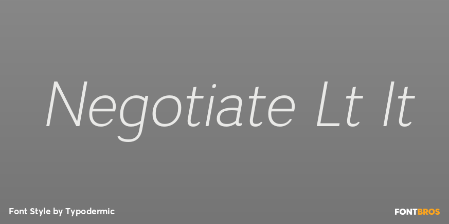 Negotiate Lt It Font Poster #1
