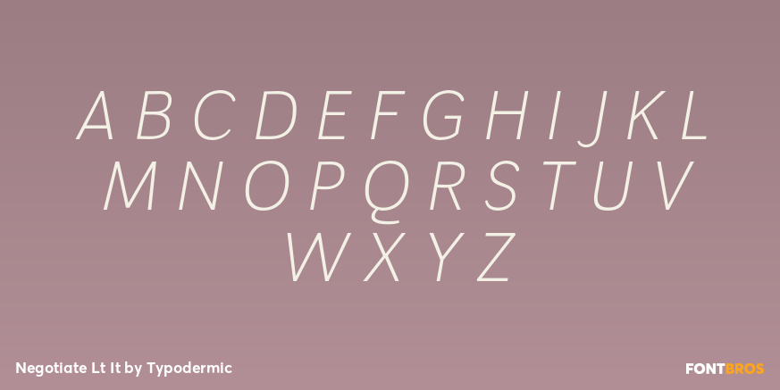 Negotiate Lt It Font Poster #2