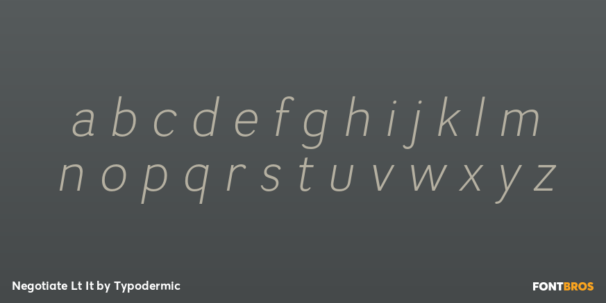 Negotiate Lt It Font Poster #3