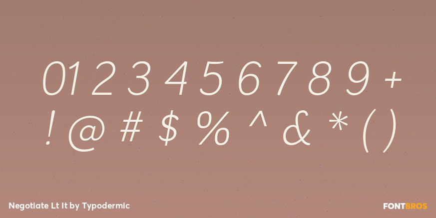 Negotiate Lt It Font Poster #4