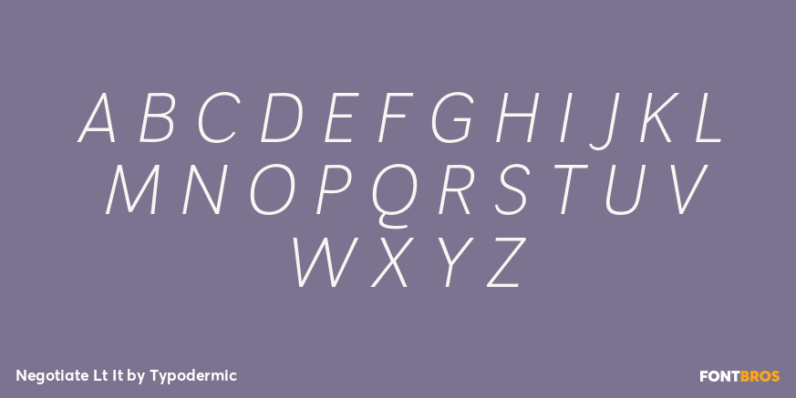 Negotiate Lt It Font Poster #1