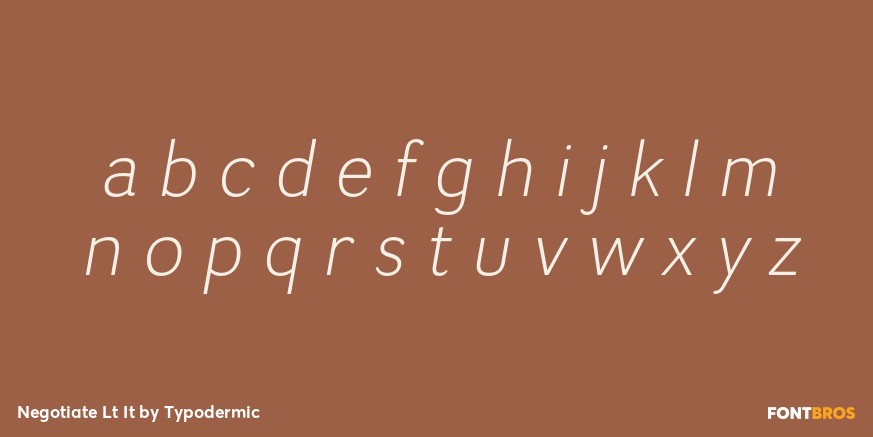 Negotiate Lt It Font Poster #1