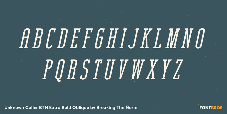 Unknown Caller BTN Extra Bold Oblique Font Poster #2