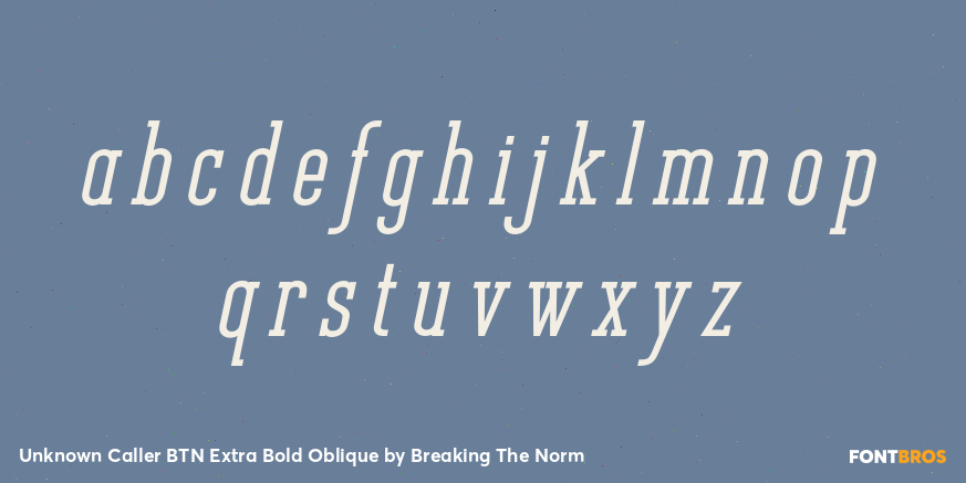 Unknown Caller BTN Extra Bold Oblique Font Poster #3