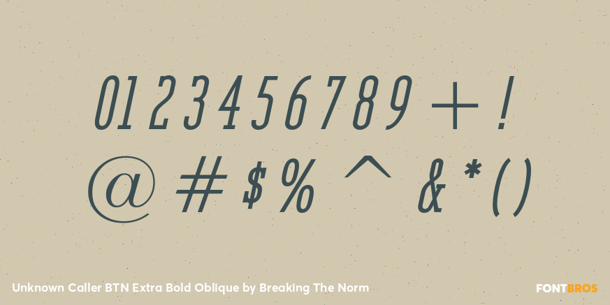 Unknown Caller BTN Extra Bold Oblique Font Poster #4