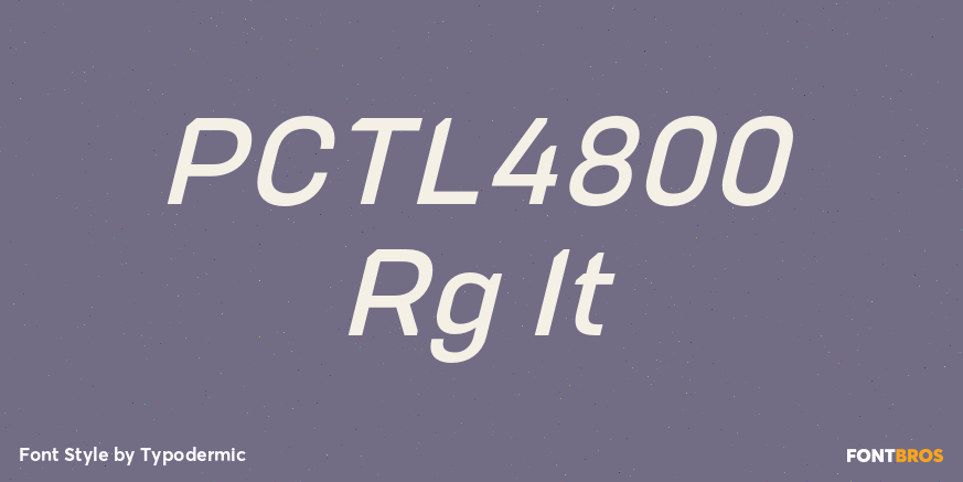 PCTL4800 Rg It Font Poster #1