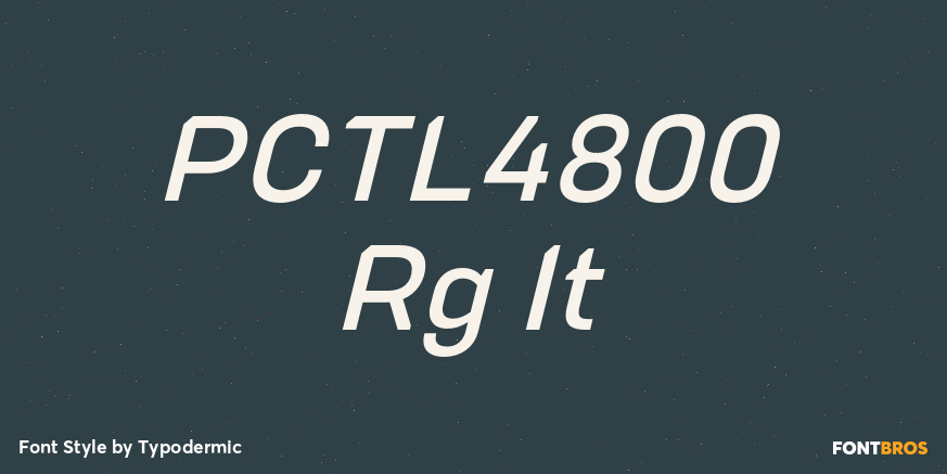 PCTL4800 Rg It Font Poster #1