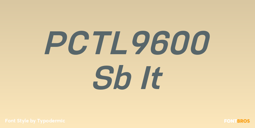 PCTL9600 Sb It Font Poster #1