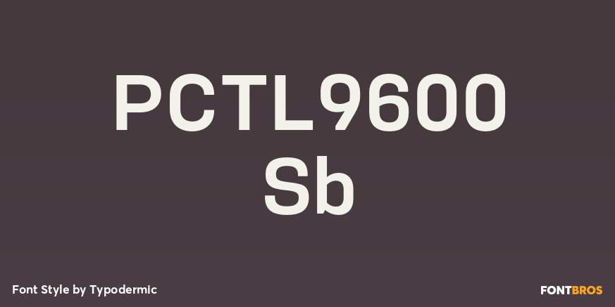 PCTL9600 Sb Font Poster #1