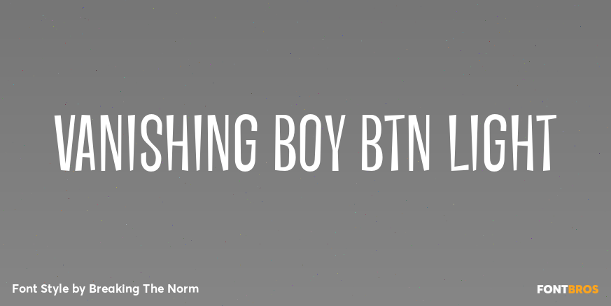 Vanishing Boy BTN Light Font Poster #1
