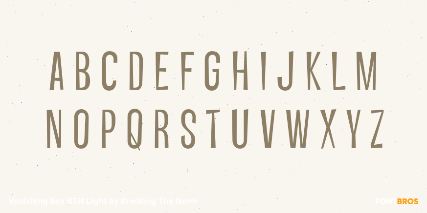 Vanishing Boy BTN Light Font Poster #1