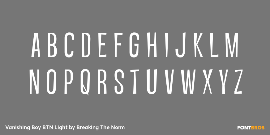 Vanishing Boy BTN Light Font Poster #1